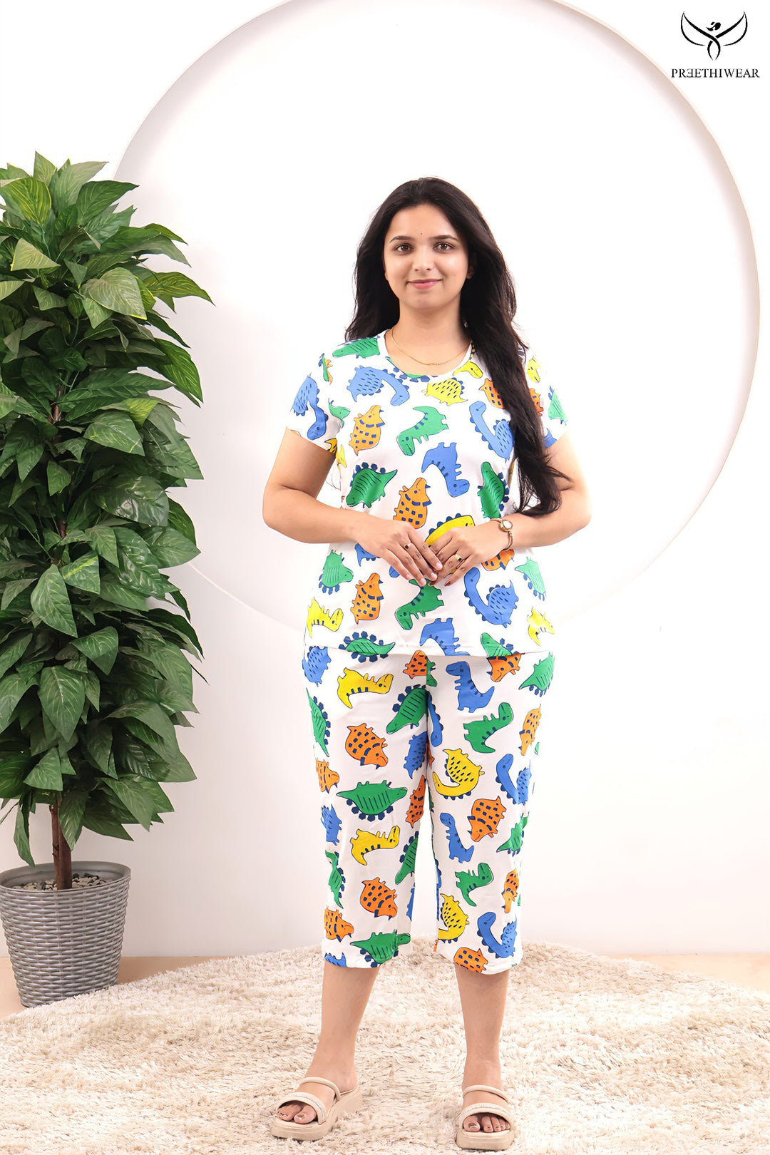 Sanvi SoftCotton Lounge Wear 3/4 Pant