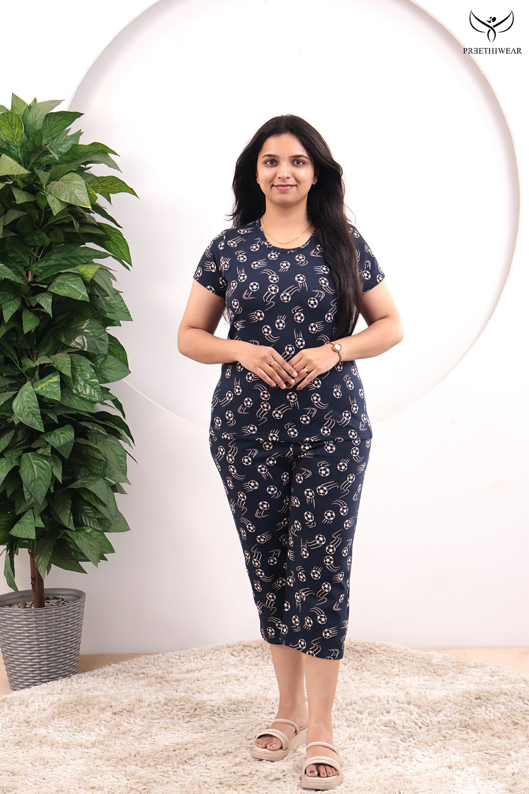 Lavya SoftCotton Lounge Wear 3/4 Pant