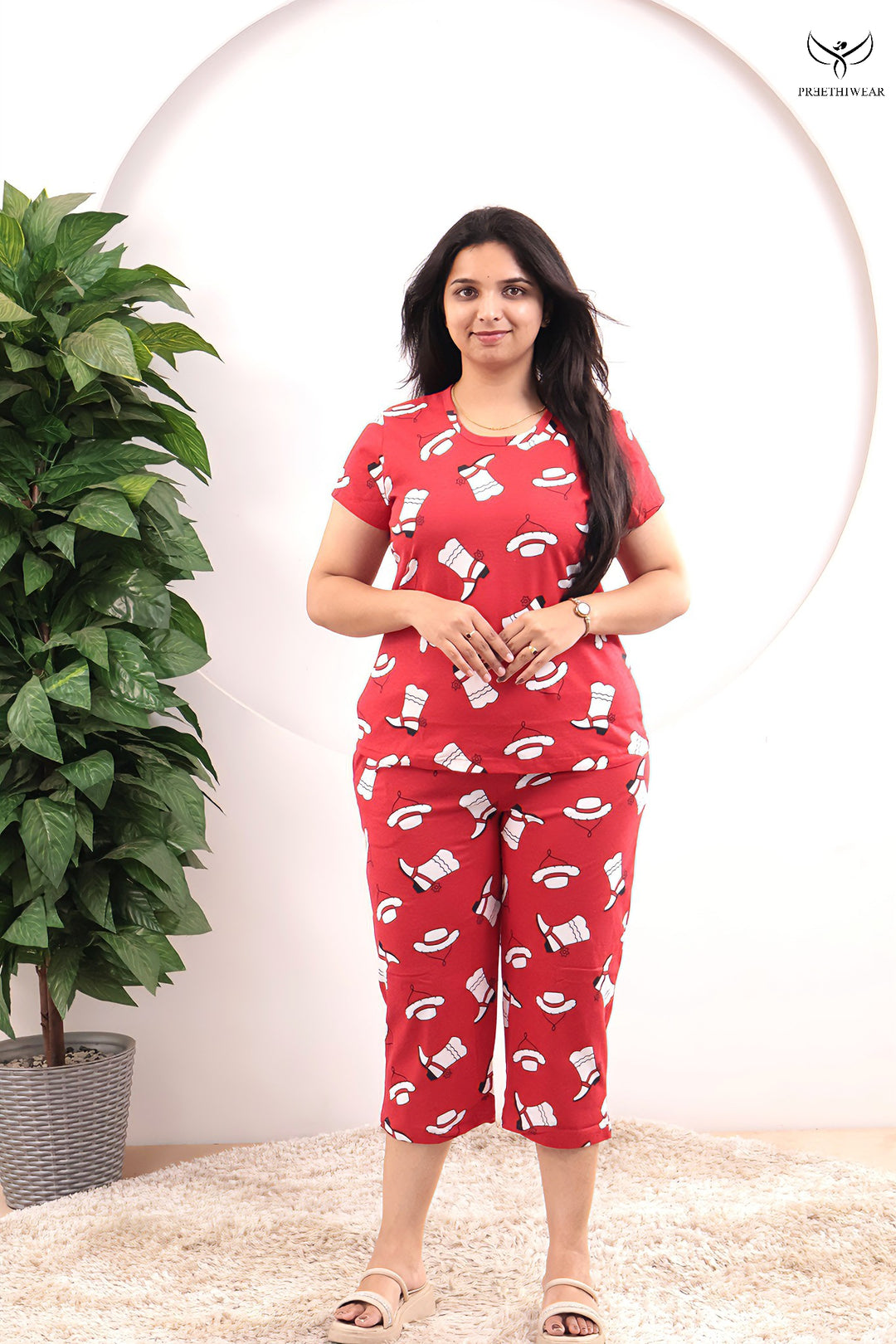 Elora SoftCotton Lounge Wear 3/4 Pant