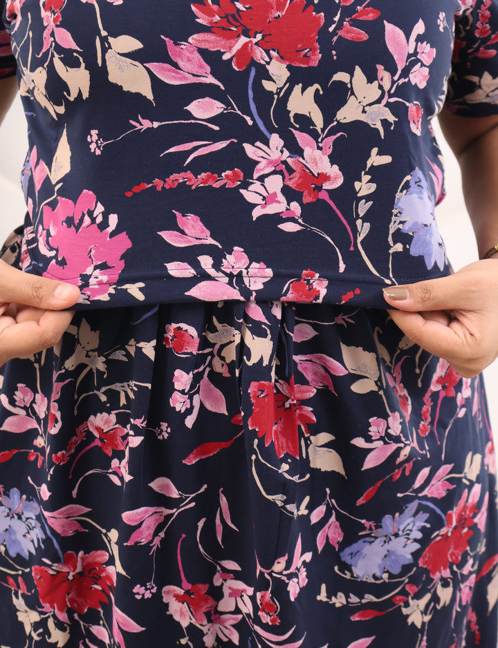 Iyla2 SoftCotton Calf Length Maternity Loungewear