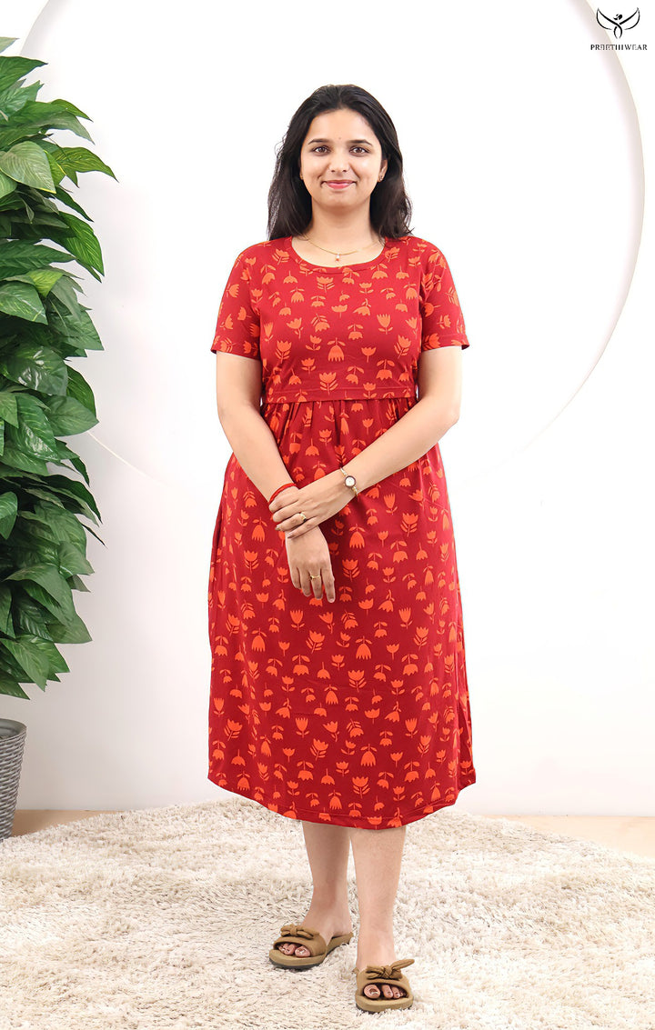 Neera SoftCotton Calf Length Maternity Loungewear