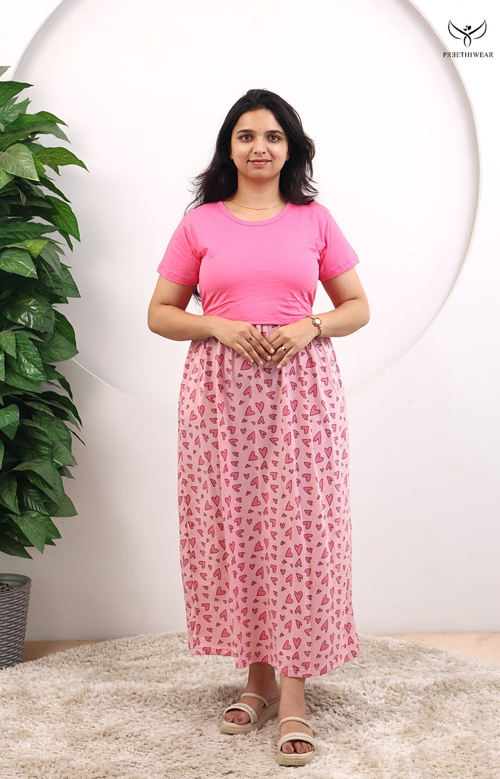 Esme Dual shade SoftCotton Full Length Maternity Loungewear