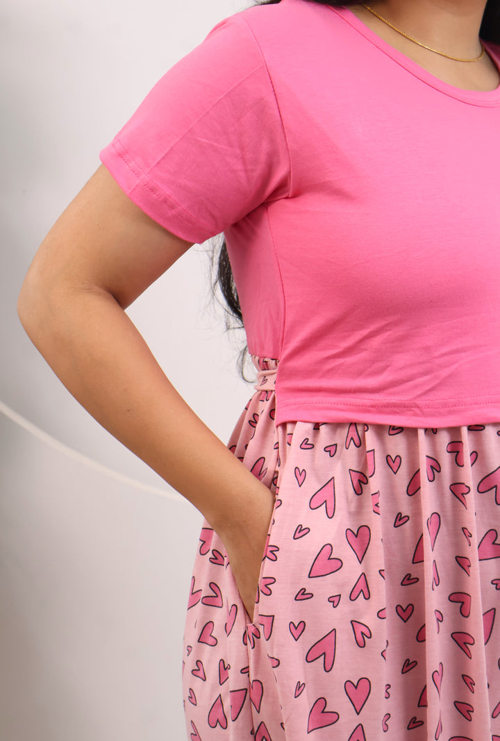 Esme Dual shade SoftCotton Full Length Maternity Loungewear