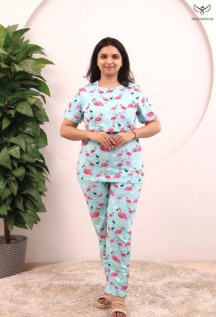Tayira SoftCotton Maternity Top Pant Set