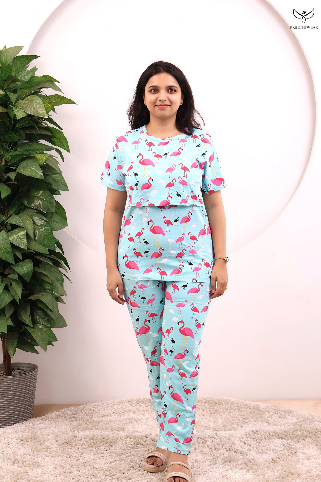 Tayira SoftCotton Maternity Top Pant Set