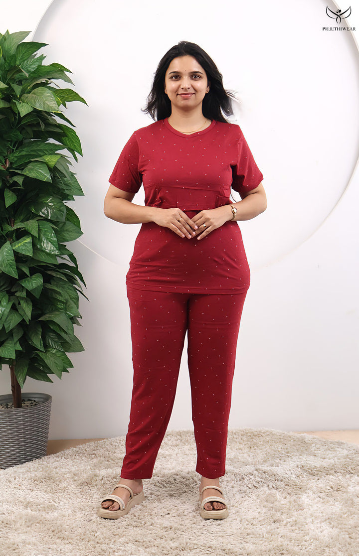 Manvi SoftCotton Maternity Top Pant Set