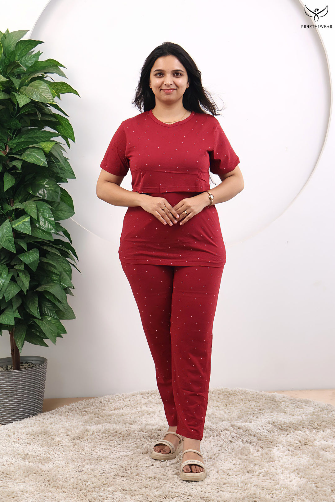 Manvi SoftCotton Maternity Top Pant Set