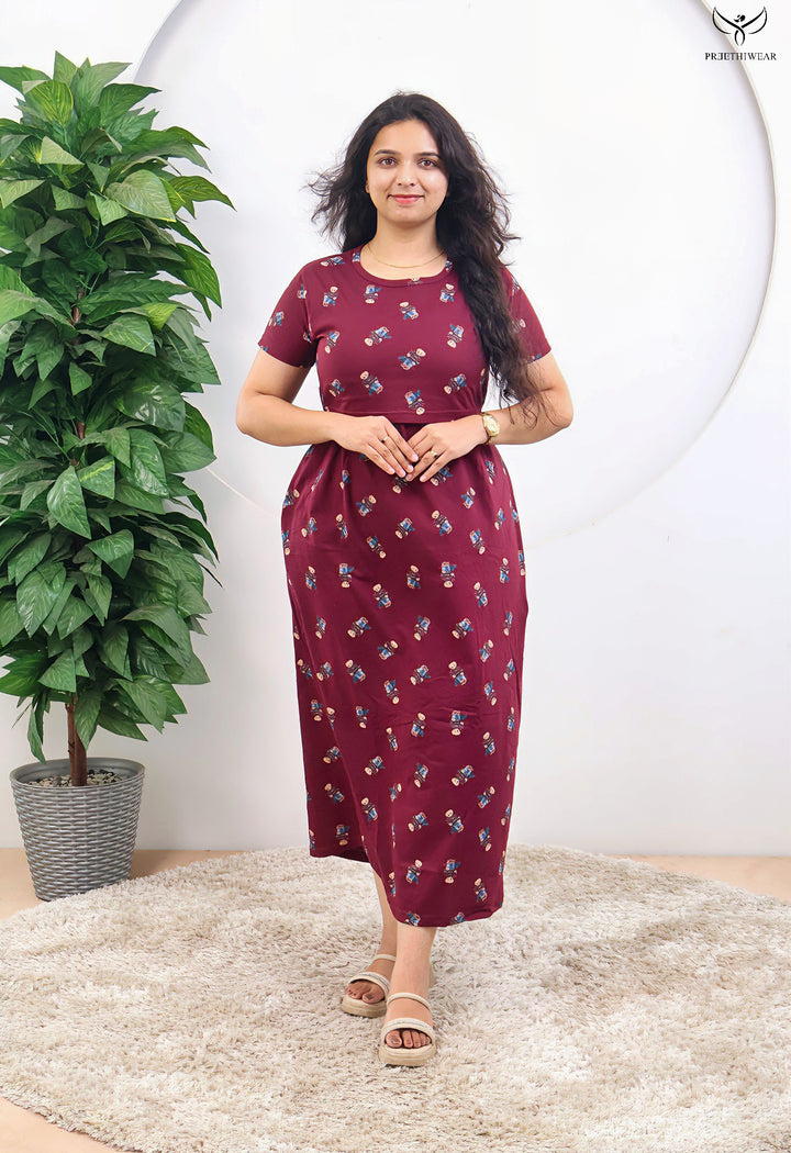 Khsira Soft Cotton Full Length Maternity Loungewear
