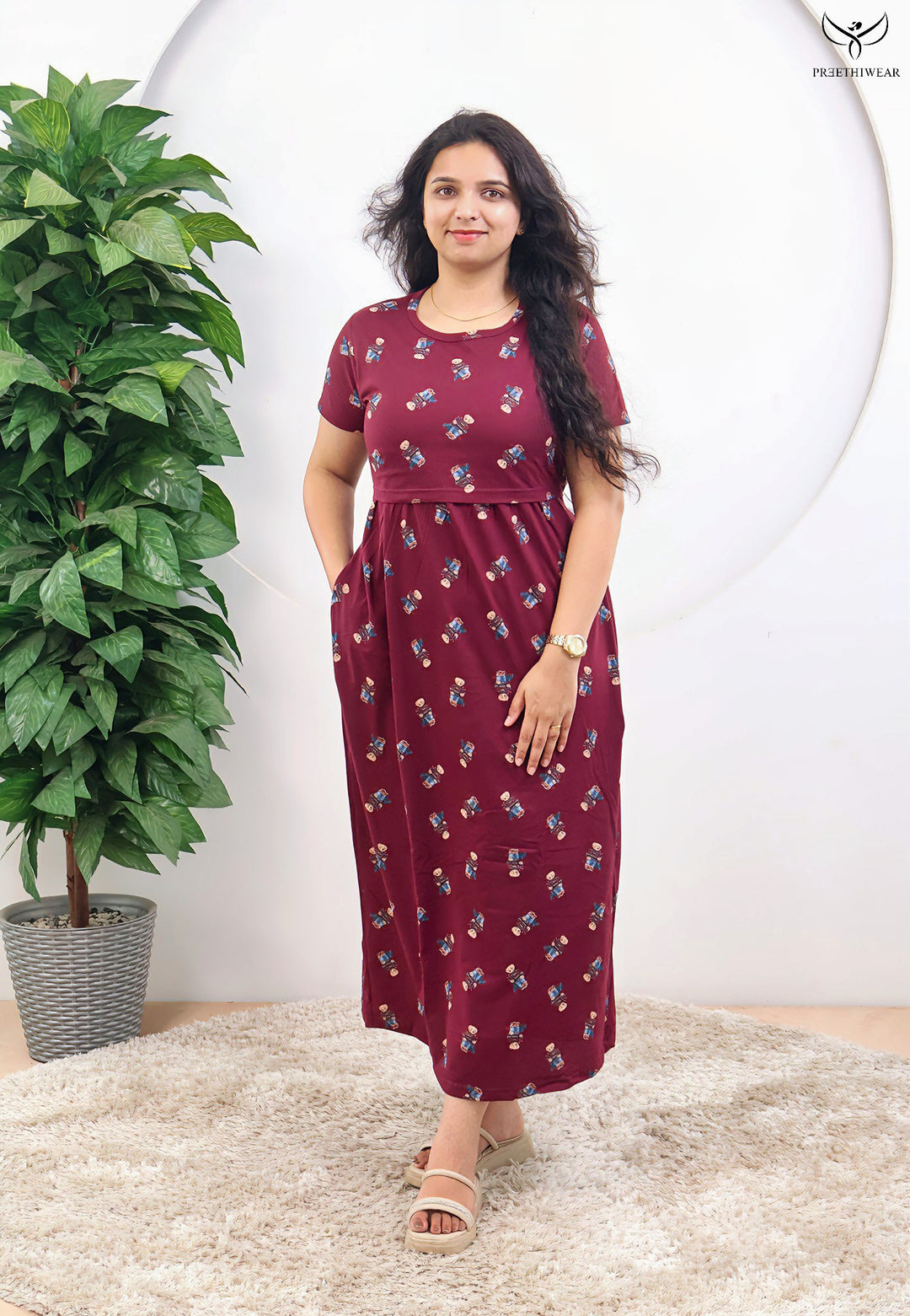 Khsira Soft Cotton Full Length Maternity Loungewear