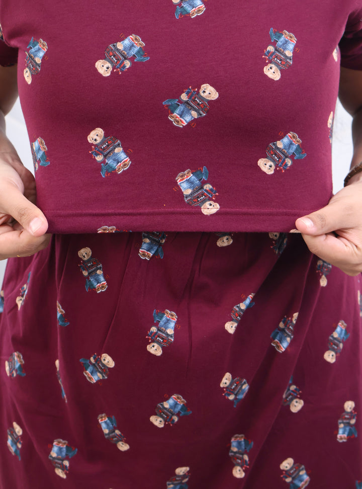 Khsira Soft Cotton Full Length Maternity Loungewear