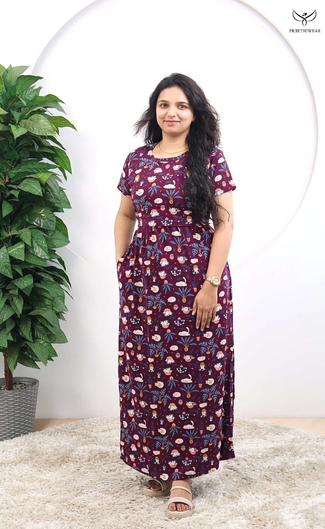 Irisya Soft Cotton Full Length Maternity Loungewear