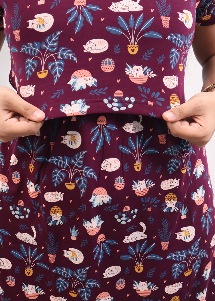 Irisya Soft Cotton Full Length Maternity Loungewear
