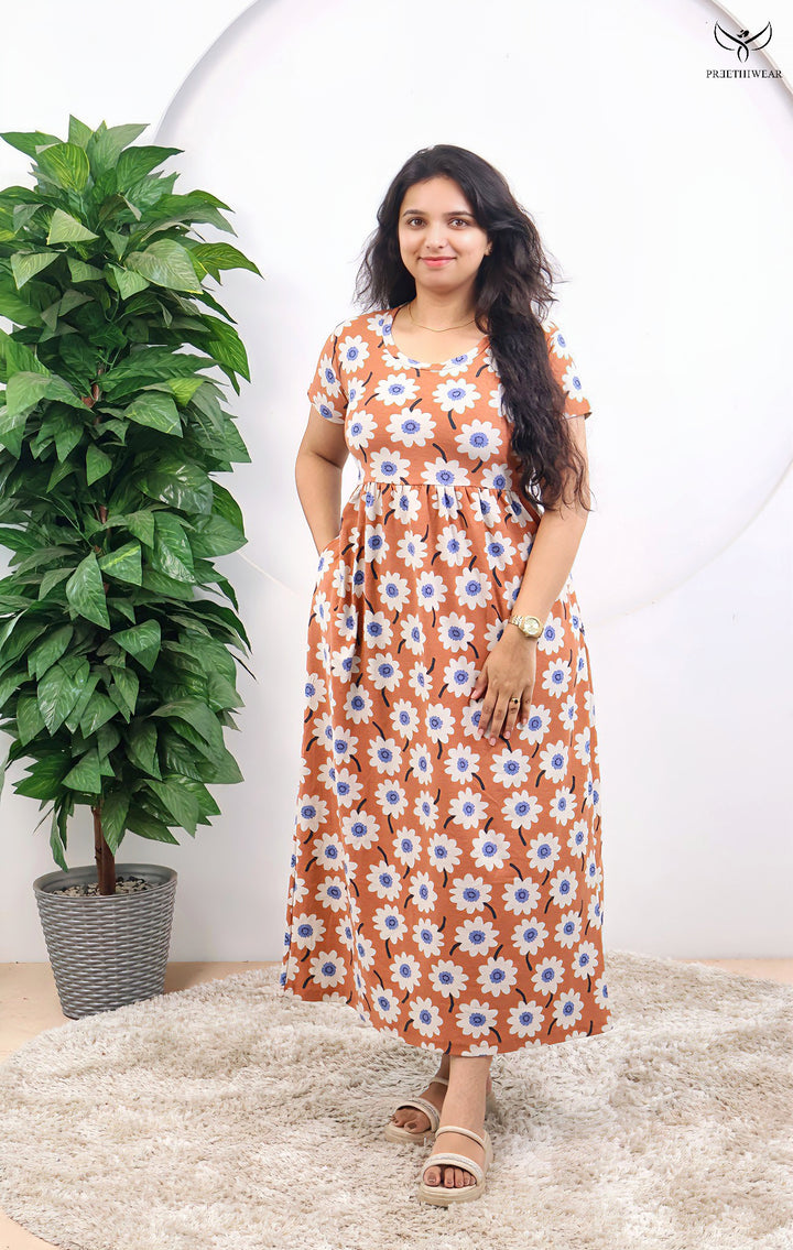 Ganishka SoftCotton Full Length  Maxi Loungewear