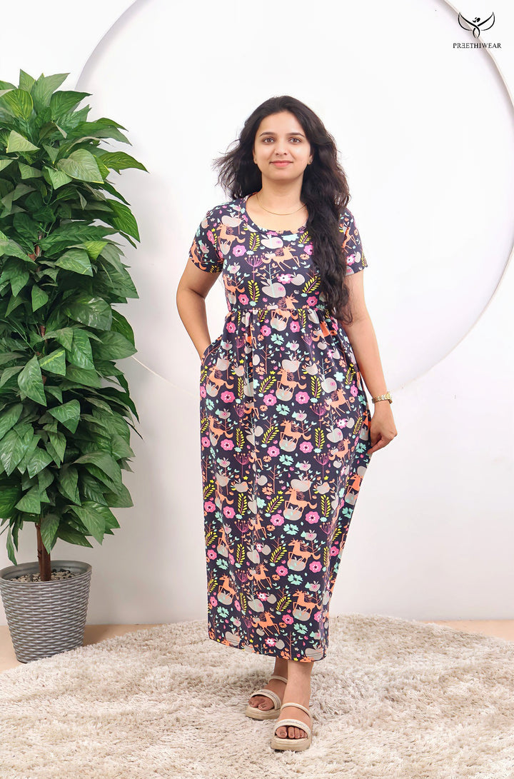 Hanusha SoftCotton Full Length  Maxi Loungewear