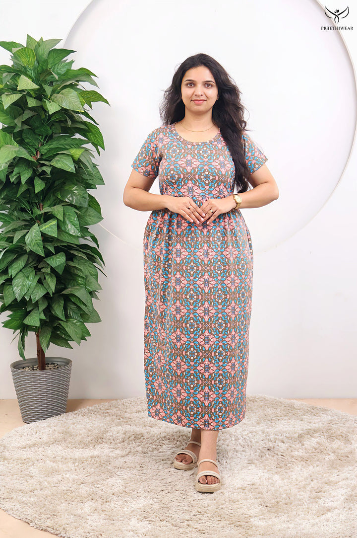 Hansal SoftCotton Full Length  Maxi Loungewear