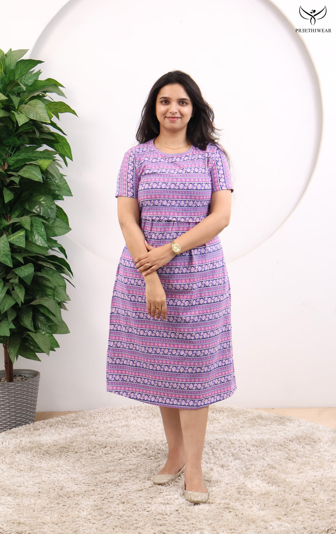 Yurena SoftCotton Calf Length Maternity Loungewear
