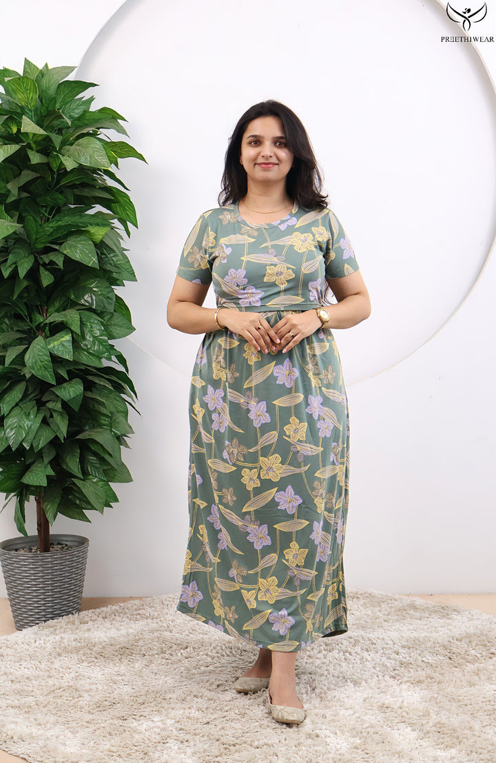 Yudika SoftCotton Full Length Maternity Loungewear