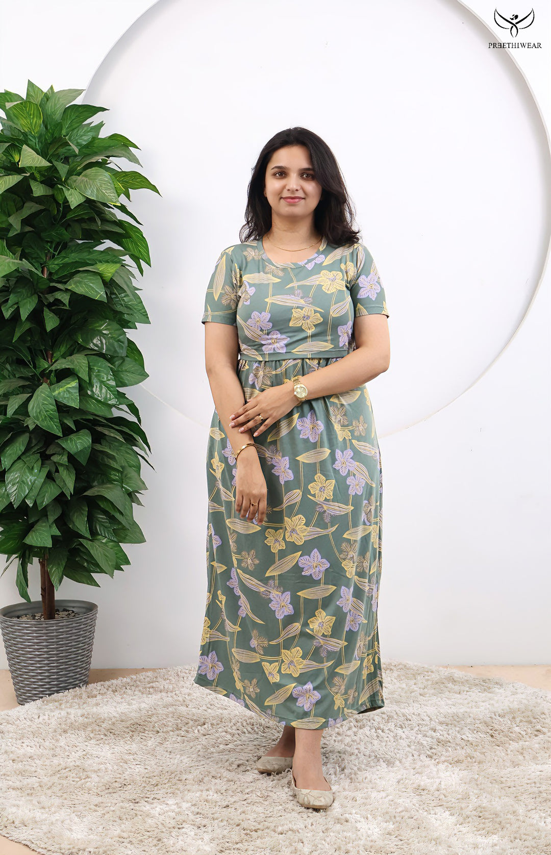Yudika SoftCotton Full Length Maternity Loungewear