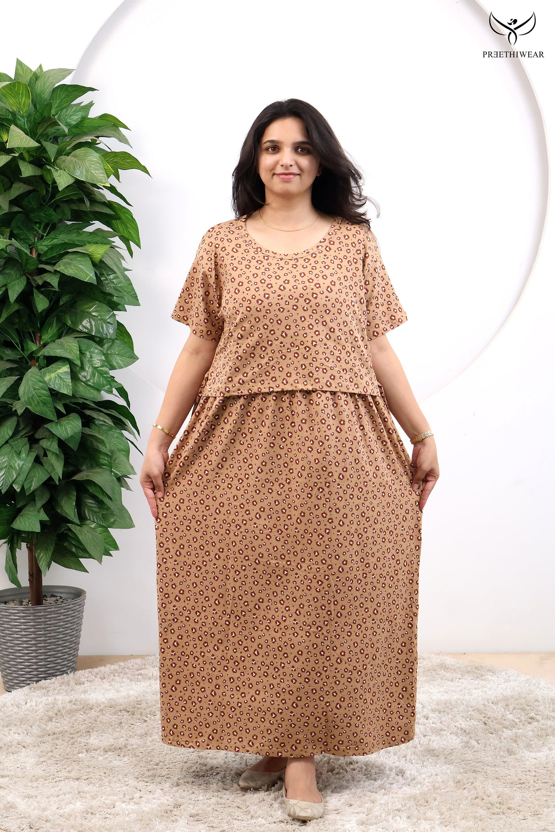 Ione SoftCotton Full Length Maternity Loungewear