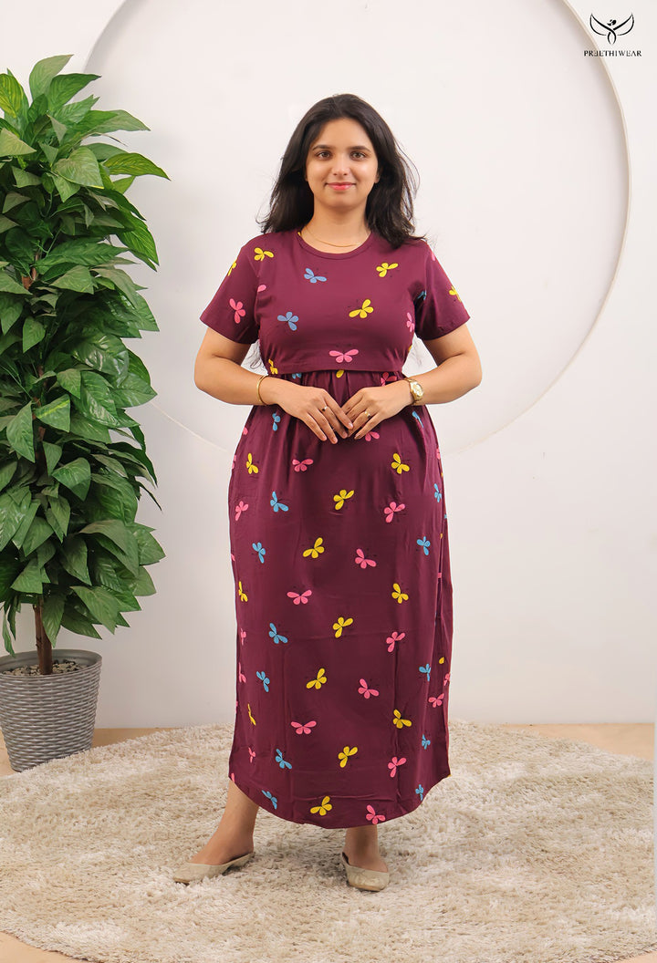 Lalu SoftCotton Full Length Maternity Loungewear