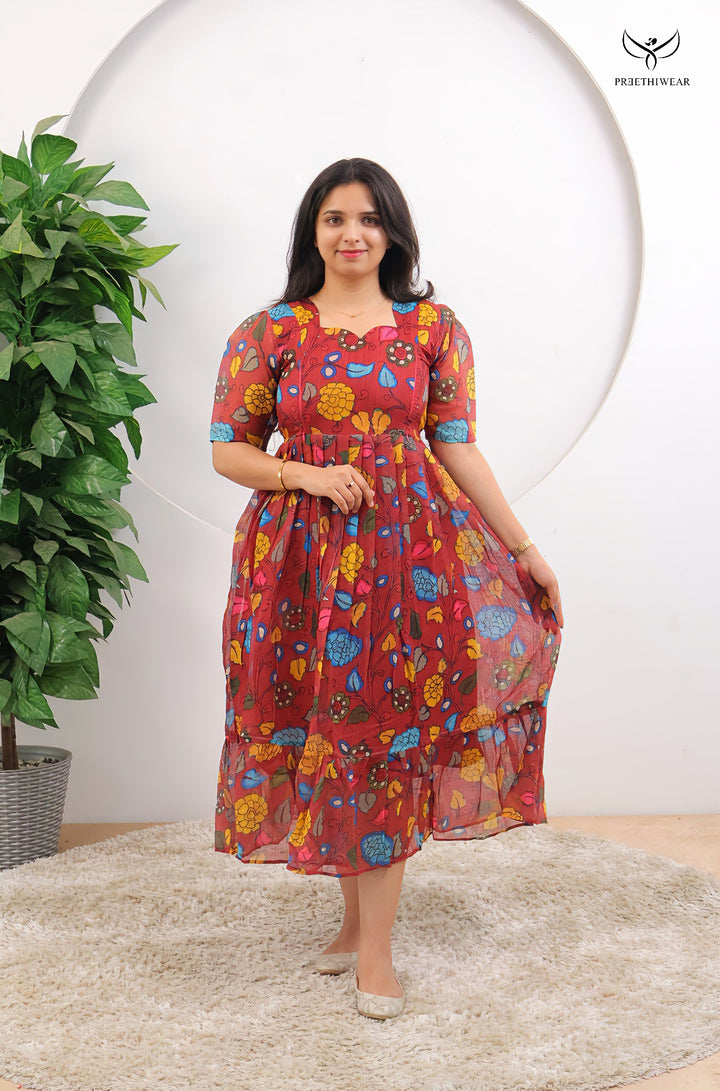 Esther3 Kalamkari  Maternity Dress