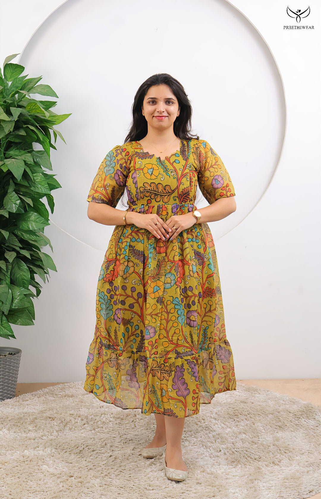 Ruba1 Kalamkari Maternity Dress