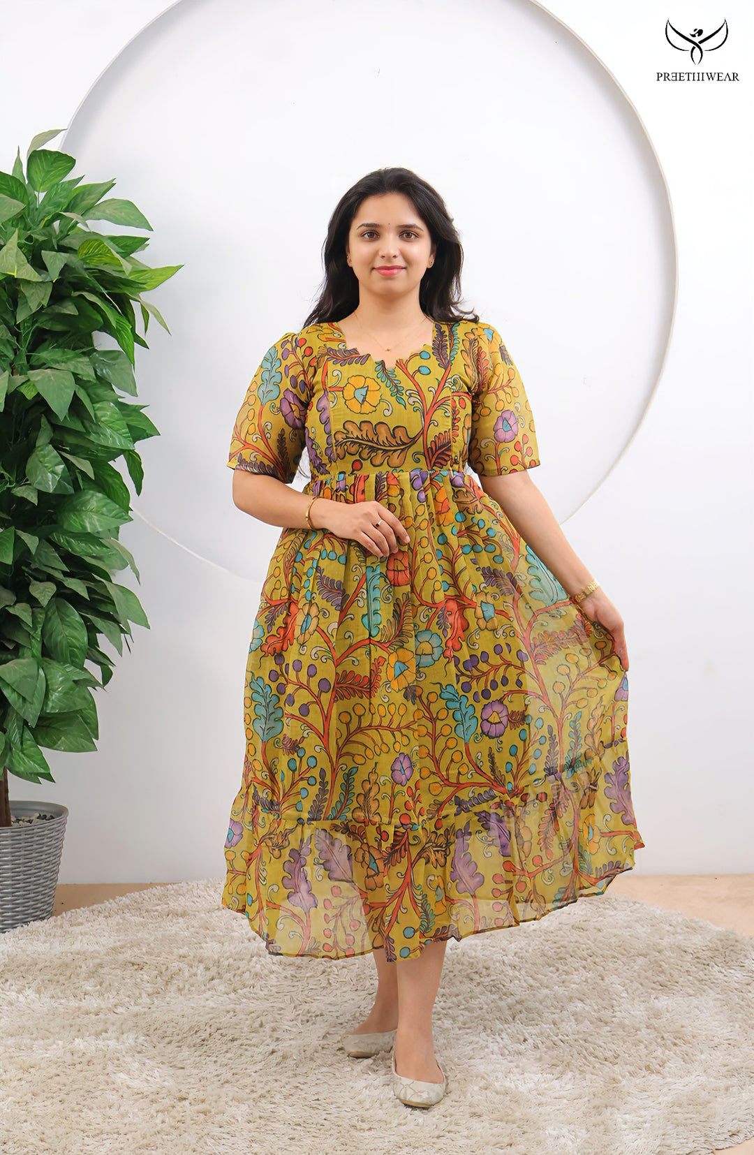 Ruba1 Kalamkari Maternity Dress