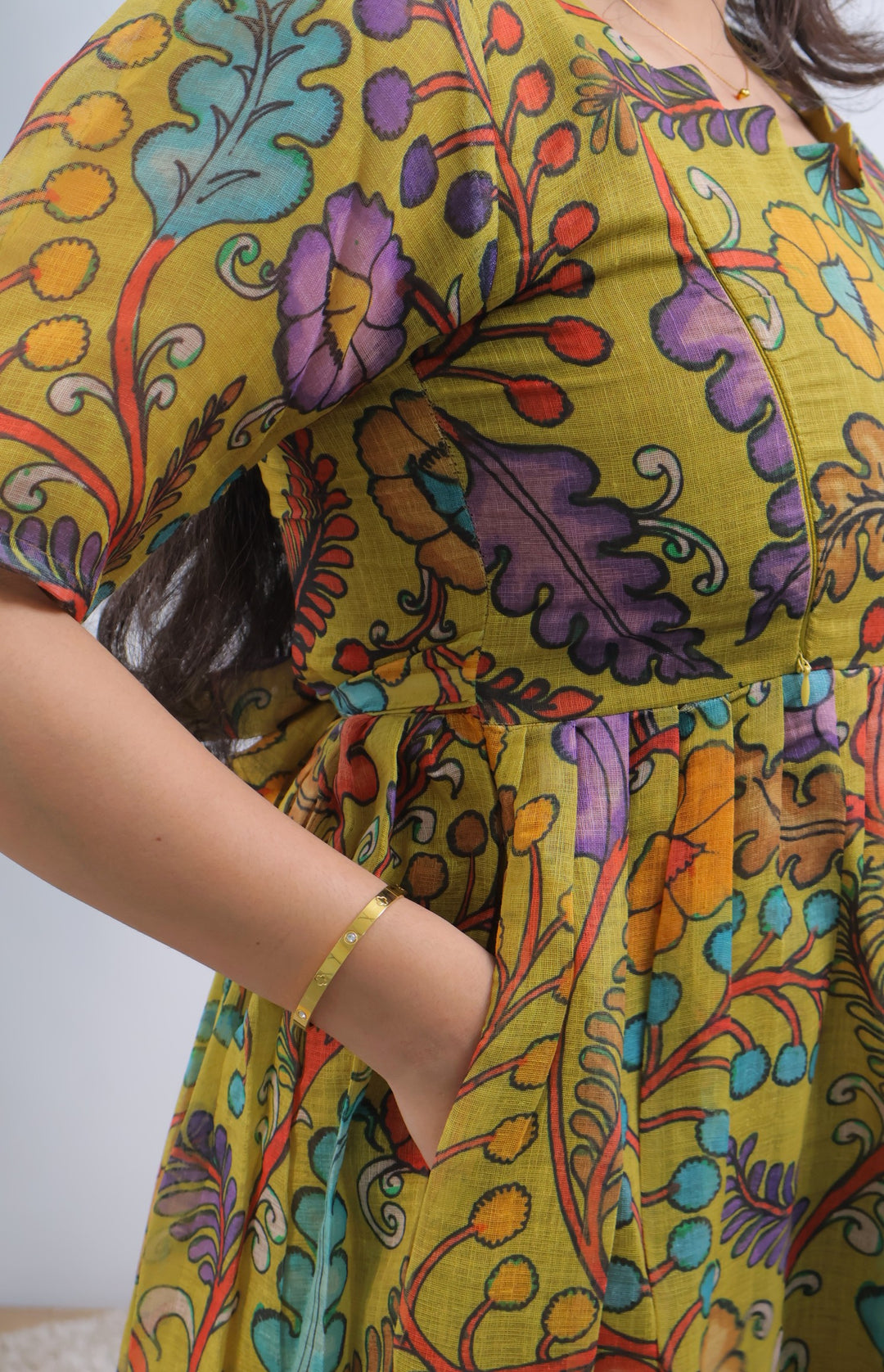 Ruba1 Kalamkari Maternity Dress
