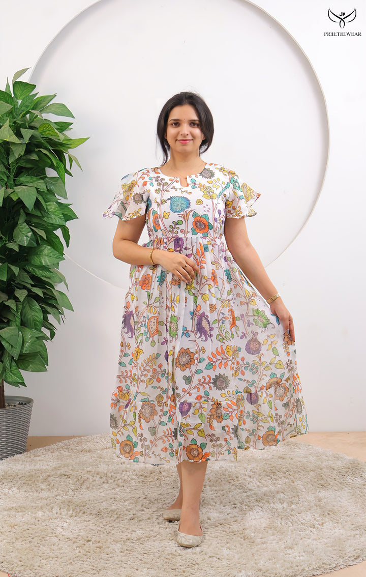 Nilofar Kalamkari Maternity Dress