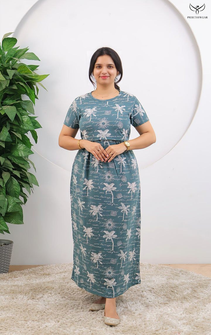 Rebecca1 SoftCotton Full Length Maternity Loungewear