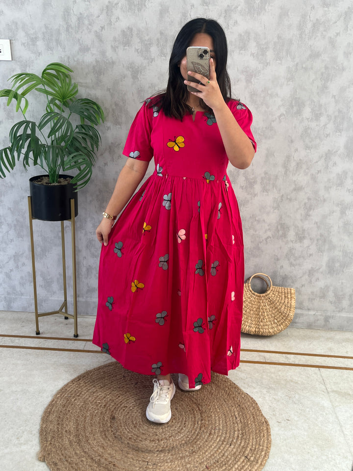 ButterflyPink Maternity Handloom Kurthi