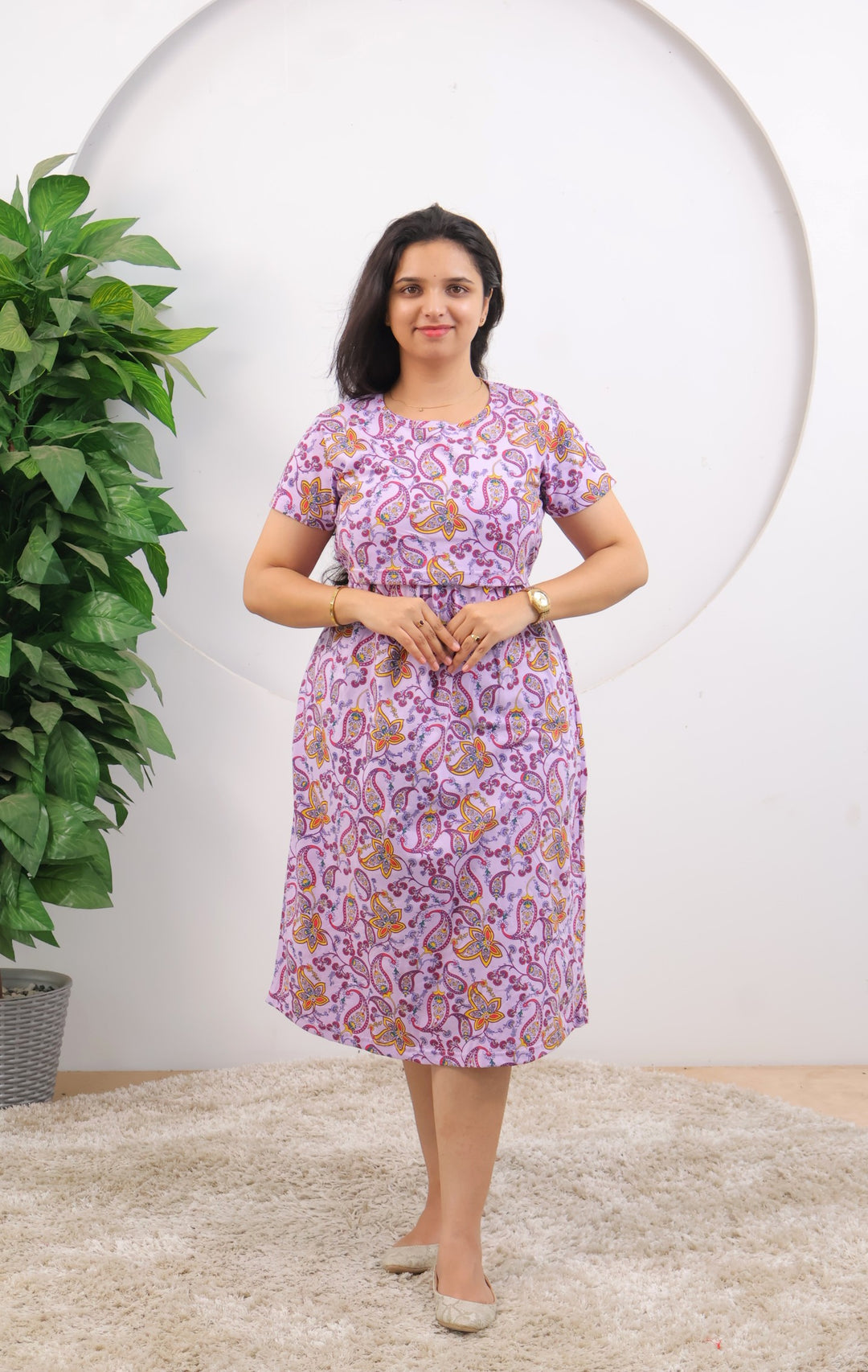 Lisha2 SoftCotton Calf Length Maternity Loungewear