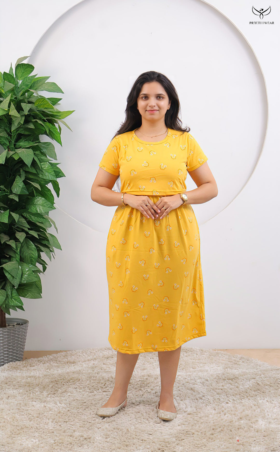 Sanjana2 SoftCotton Calf Length Maternity Loungewear