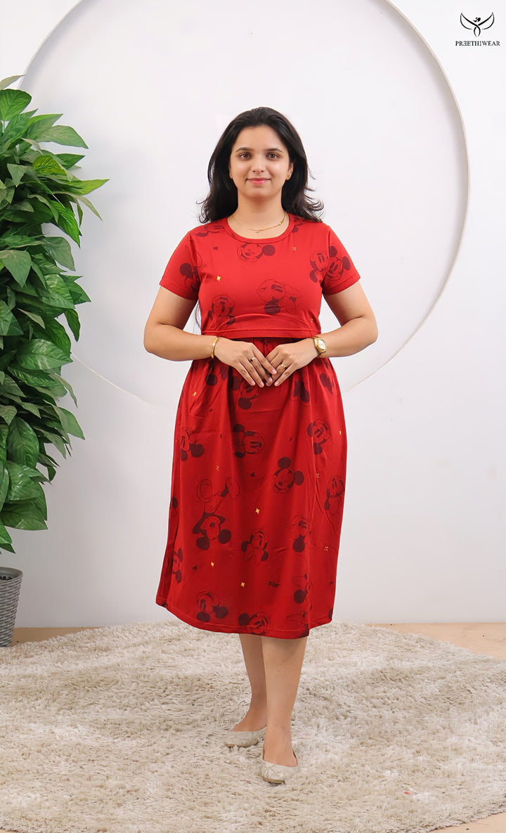 Sarumathi SoftCotton Calf Length Maternity Loungewear