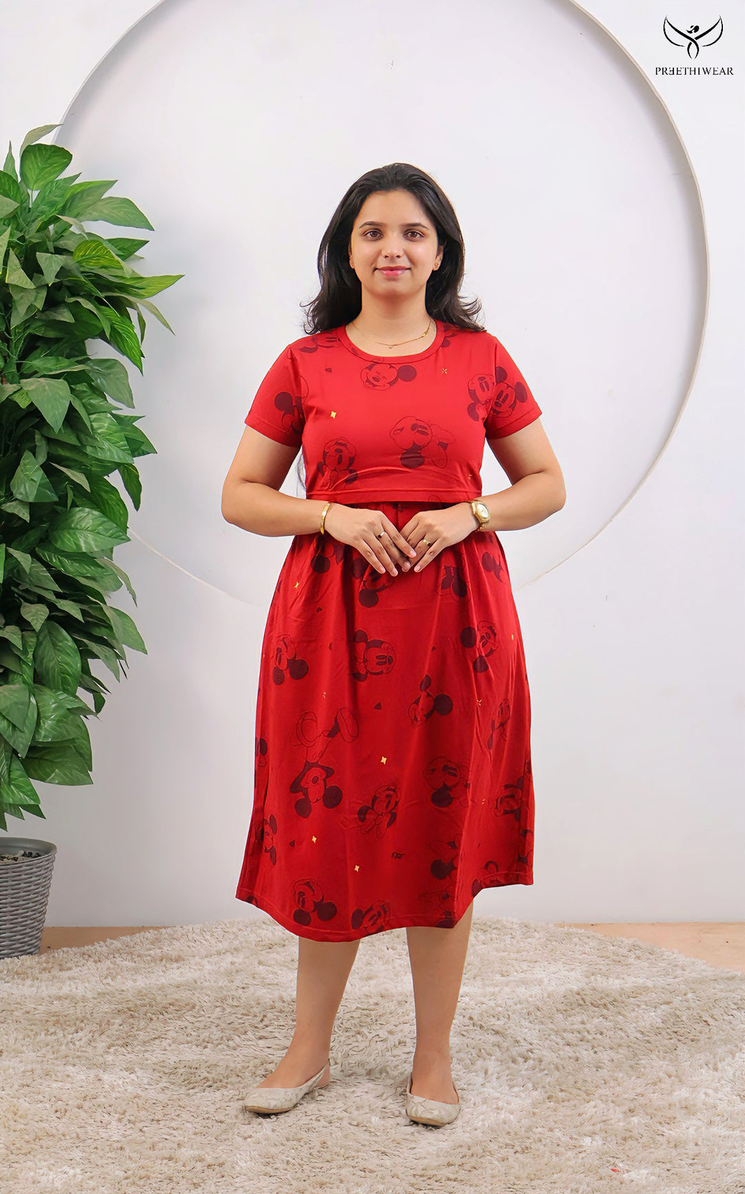 Sarumathi SoftCotton Calf Length Maternity Loungewear