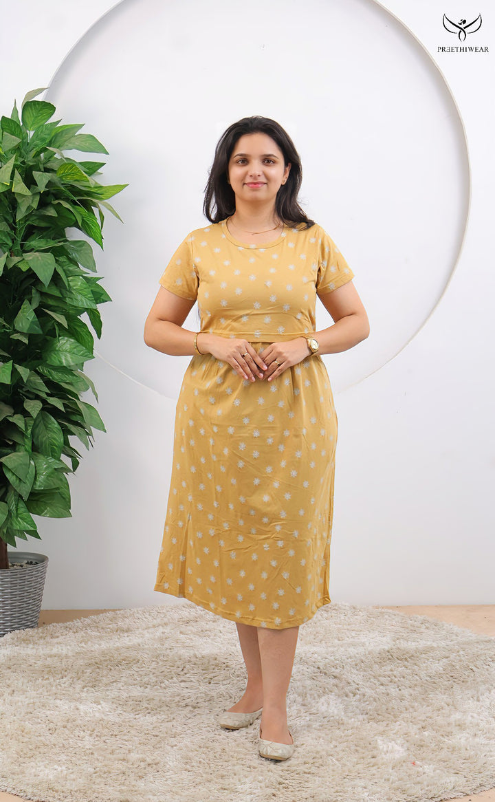 Jhansi2 SoftCotton Calf Length Maternity Loungewear