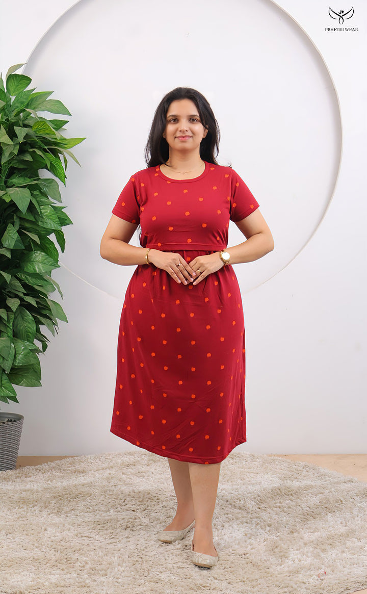 Abinaya SoftCotton Calf Length Maternity Loungewear