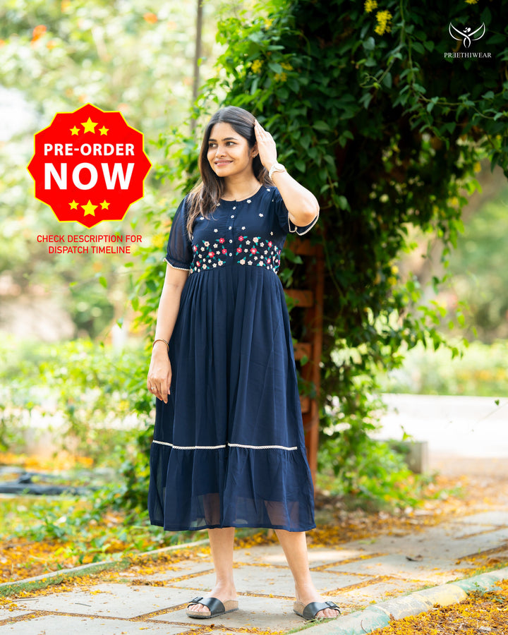 Saritha Maternity Dress  with center Button