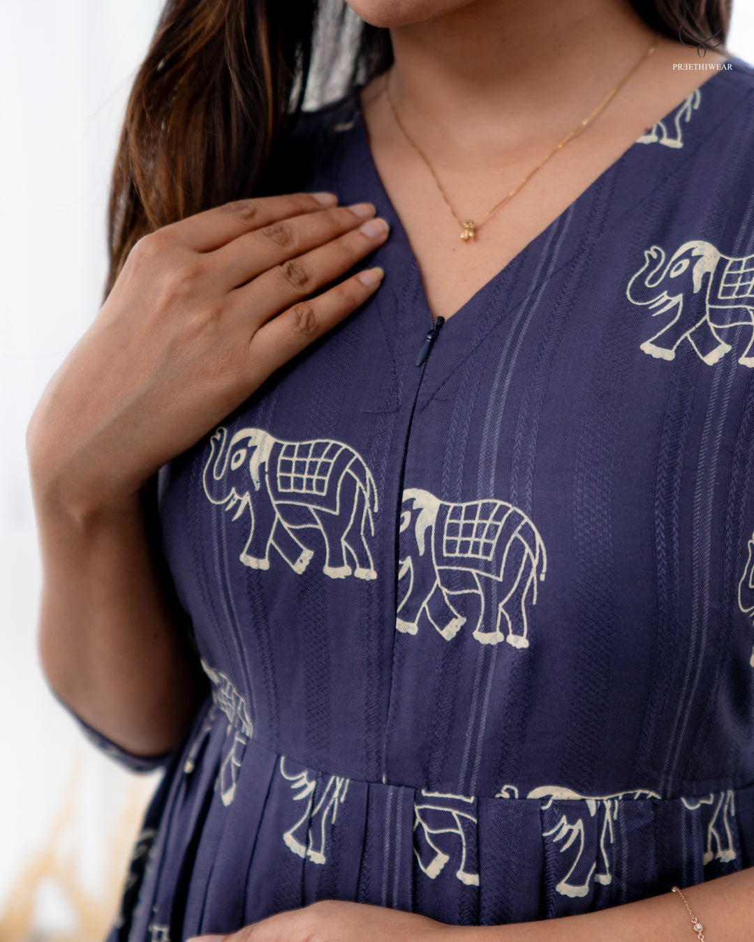 Yashvi Maternity Dress with center zip