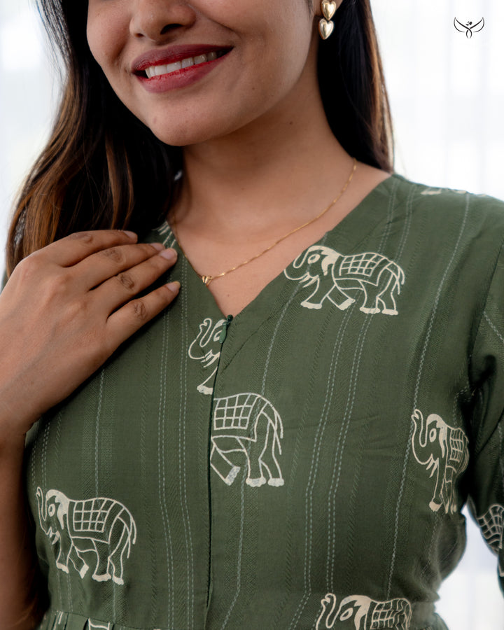 Arvitha Maternity Dress with center zip