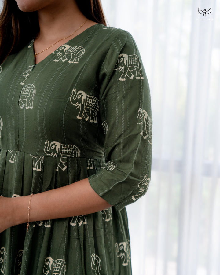 Arvitha Maternity Dress with center zip