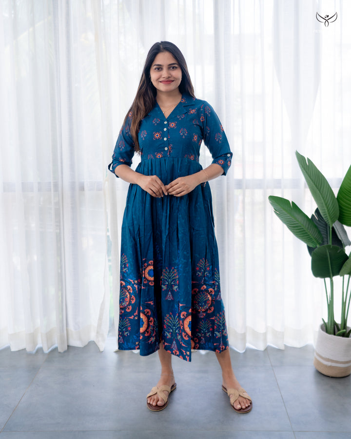 Hirisha Maternity Dress with center Button