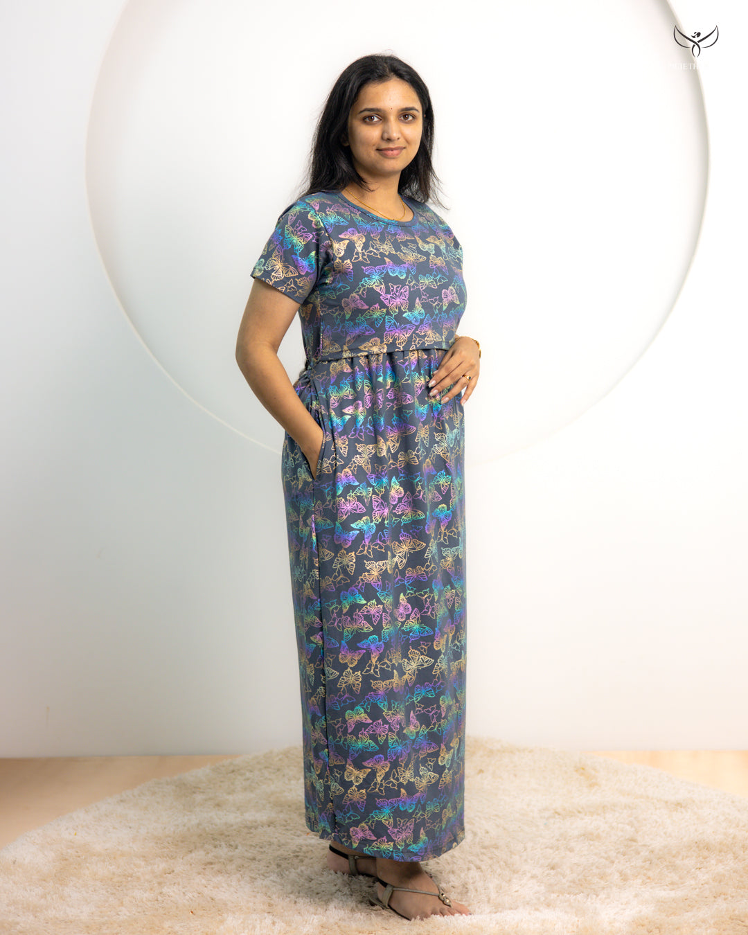 Riyana SoftCotton Full Length Maternity Loungewear