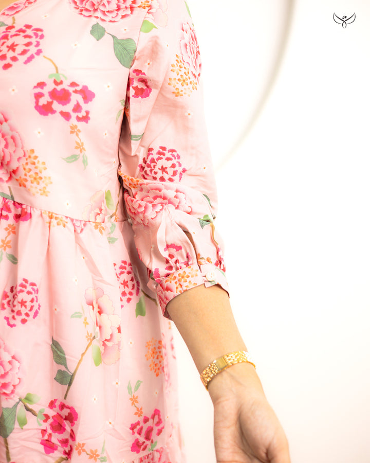 Mini 3layer with button kurthi