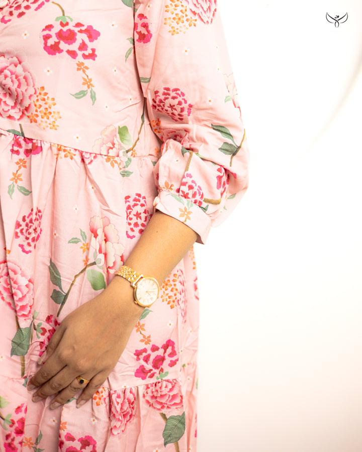 Mini 3layer with button kurthi