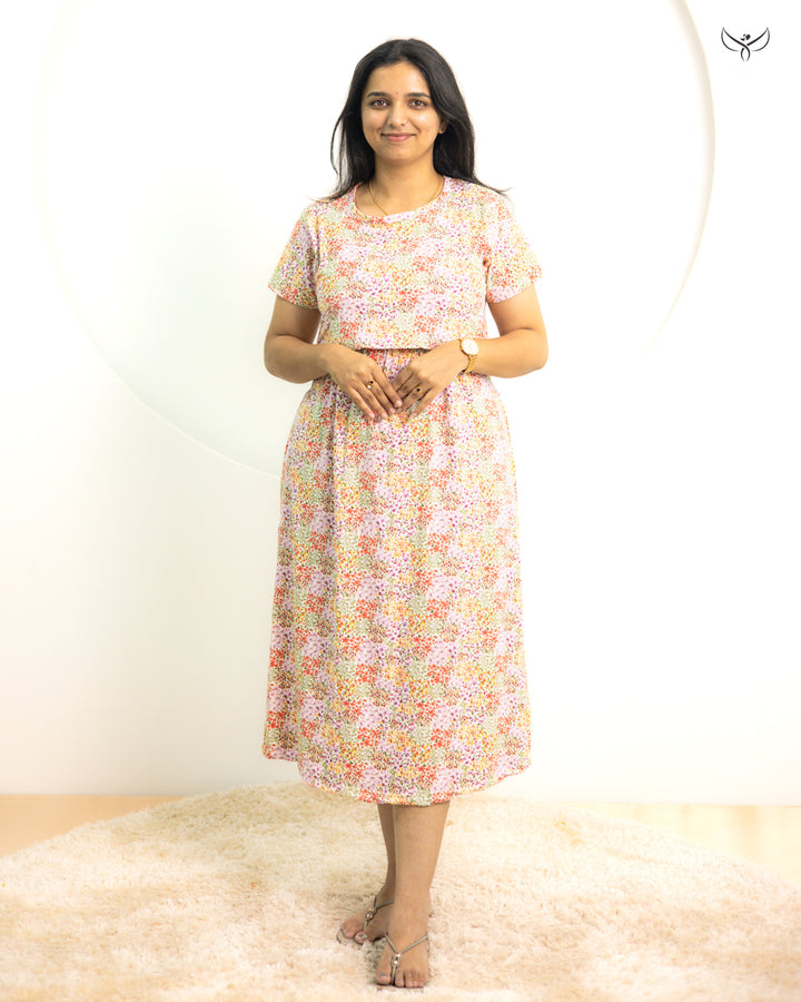 Kritvi Lightweight SoftCotton Calf Length Maternity Loungewear