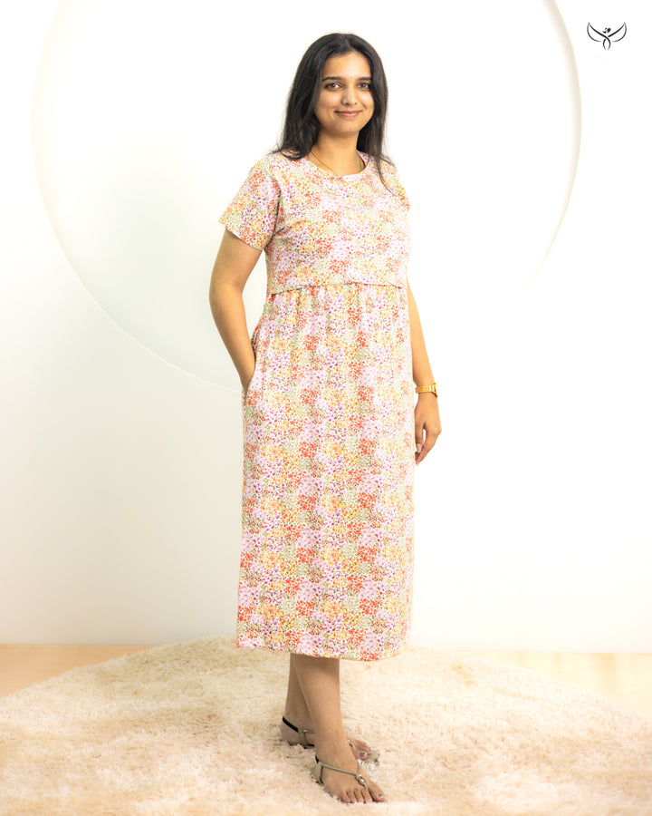 Kritvi Lightweight SoftCotton Calf Length Maternity Loungewear