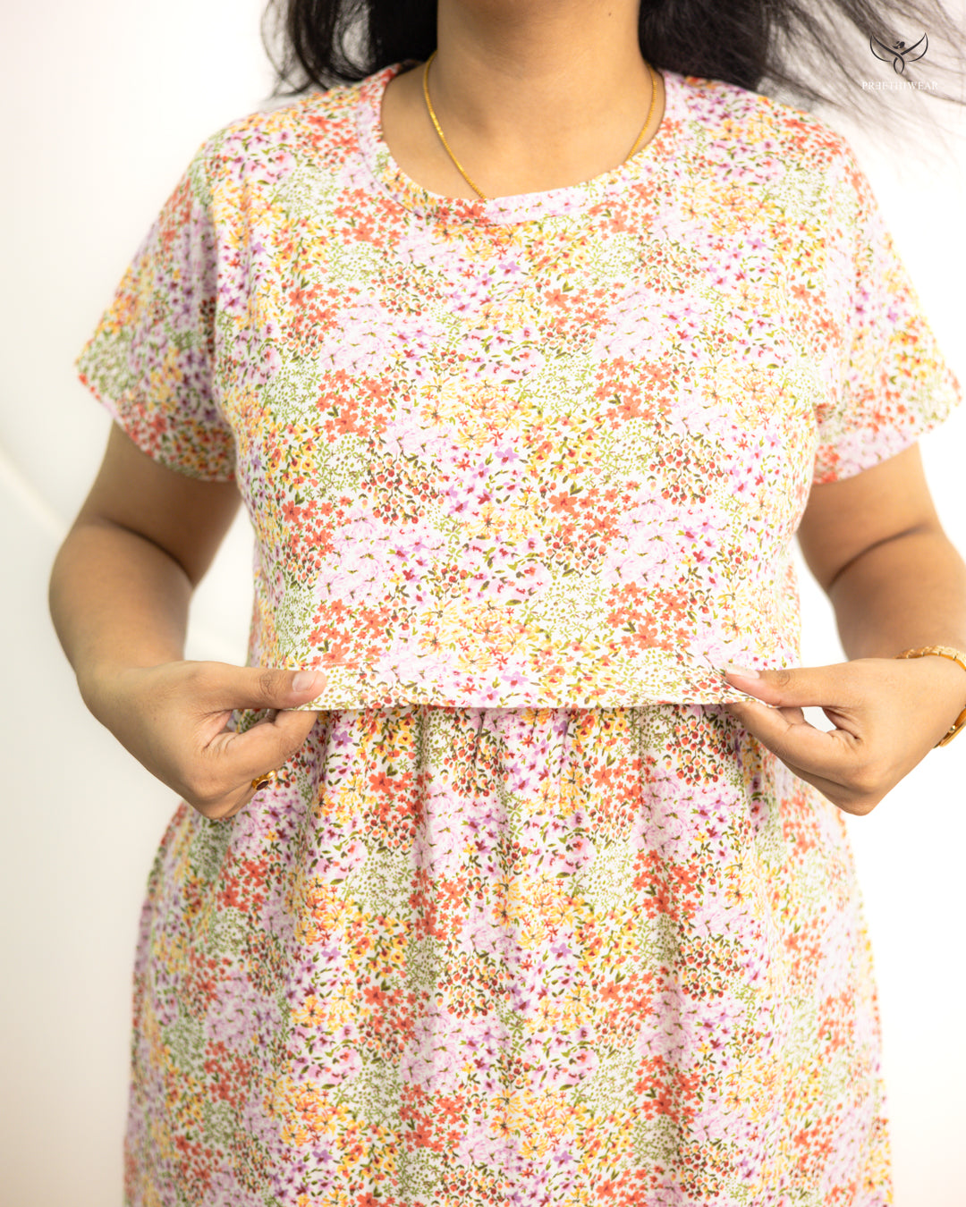 Kritvi Lightweight SoftCotton Calf Length Maternity Loungewear