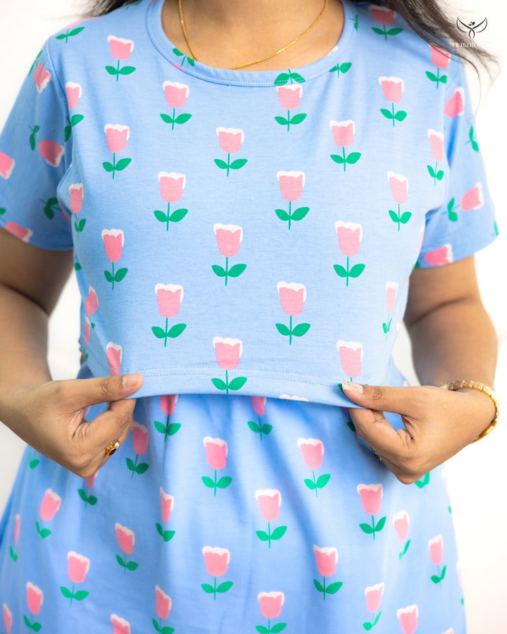 Yuvika SoftCotton Calf Length Maternity Loungewear