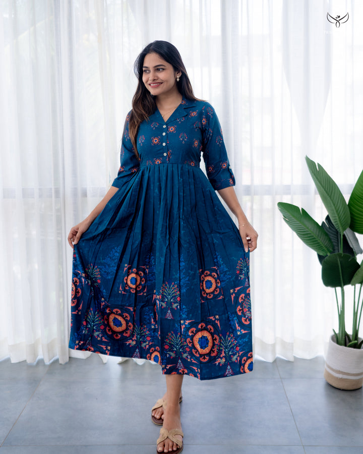 Hirisha Maternity Dress with center Button